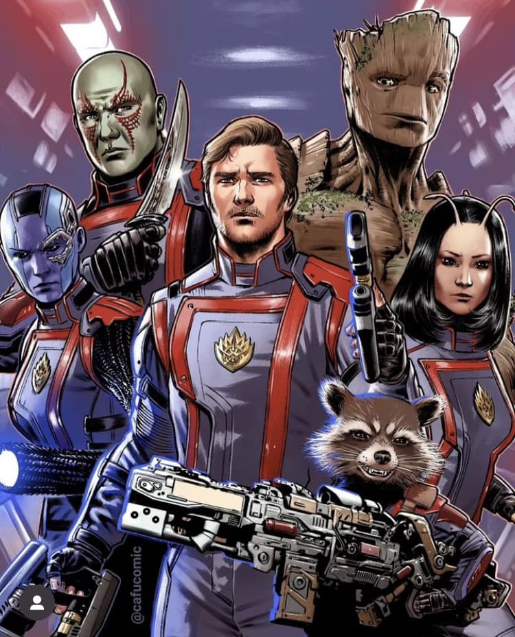 Guardians Of The Galaxy Hero Ensemble Print Poster