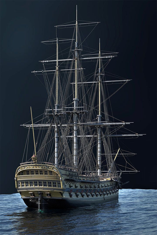 Guns On Hms Victory Watercraft Print Canvas Jigsaw Puzzle