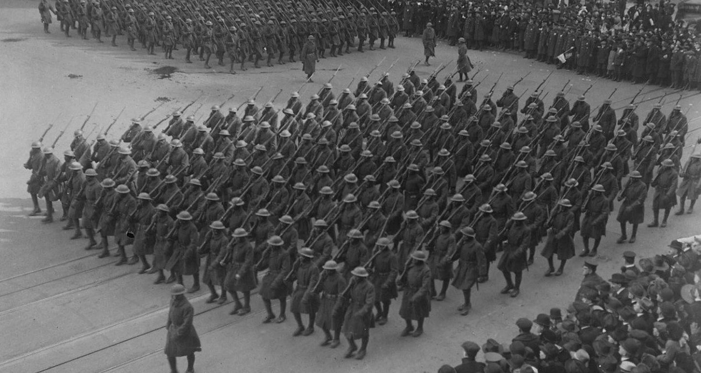 Harlem Hellfighters Photo Wwi Usa Us Army 369Th Infantry March Wide Border