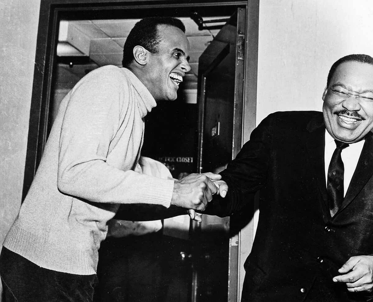 Harry Belafonte Laughing W Martin Luther King Jr. Photo Picture Print