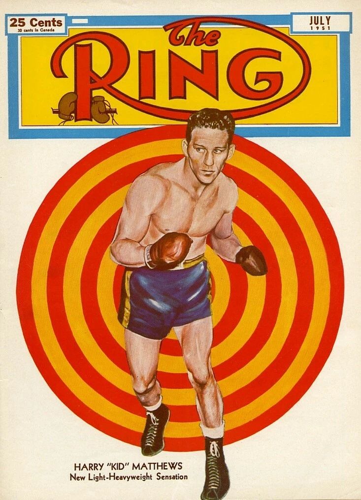Harry Kid Matthews Magnet Boxing Picture Ring