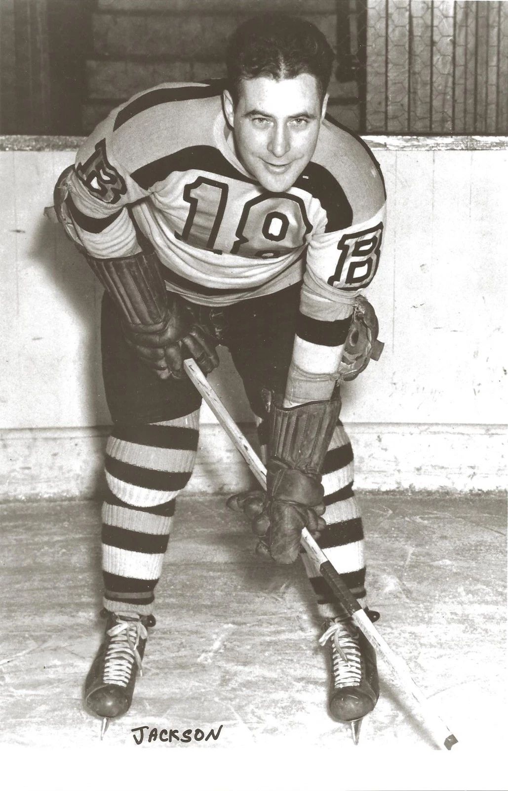 Harvey Jackson Magnet Hockey Boston Bruins Nhl Picture Bw