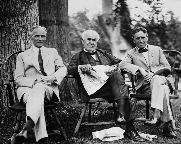 Henry Ford Thomas Edison And Harvey Firestone Keychain Genius Inventors Print