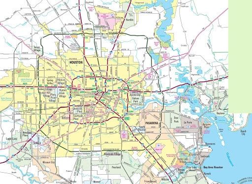 Houston Texas Map Poster Picture Photo Banner Print Road City Usa Tx