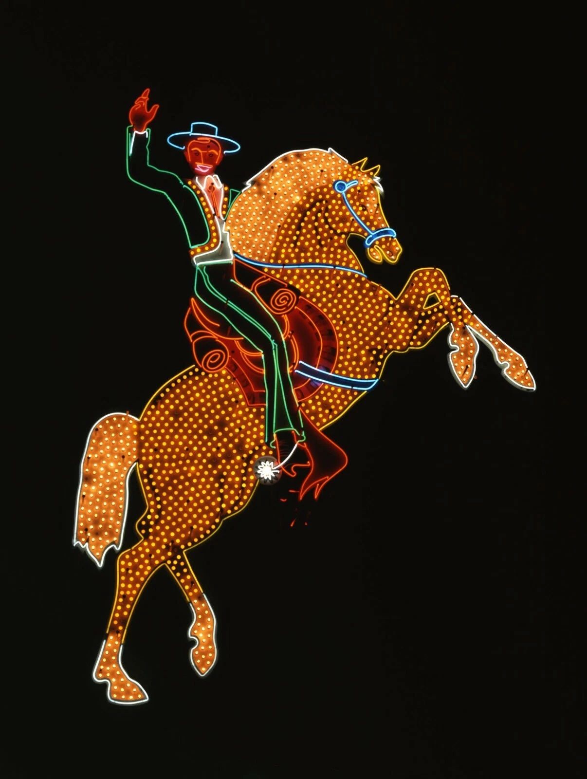 Hacienda Horse Rider Neon Sign Photo Picture Poster Print Sin City Las Vegas Nv
