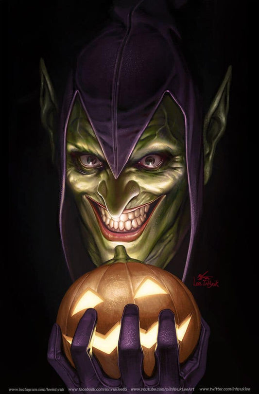 Halloween Goblin With Pumpkin Print Poster