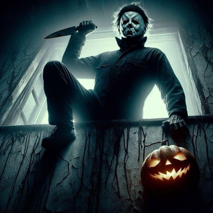 Halloween Horror Michael Myers Pumpkin Print Poster
