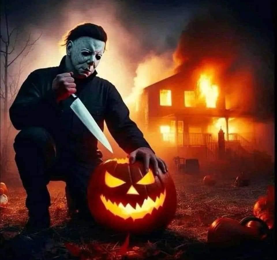 Halloween Michael Myers Pumpkin Print Poster