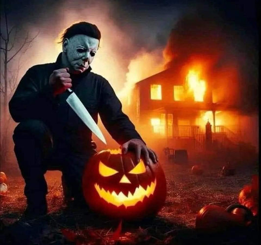 Halloween Michael Myers Pumpkin Print Poster