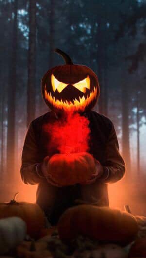 Halloween Pumpkin Spooky Effect Print Poster