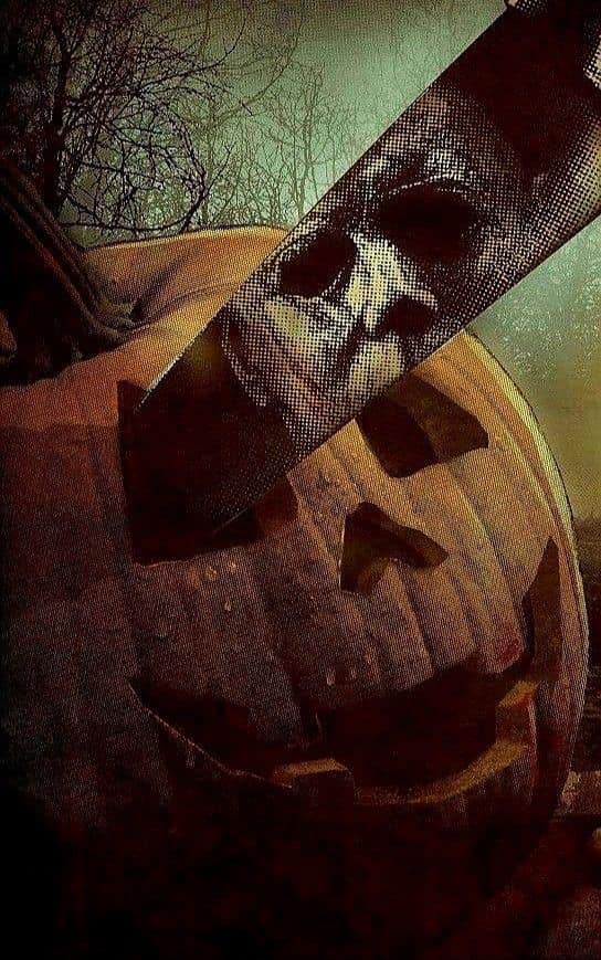 Halloween Pumpkin With Saw Print Poster