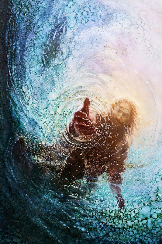 Hand Of God Hand In Hand Picture Painting Print Jigsaw Puzzle