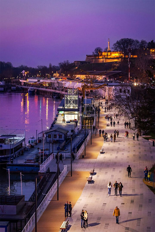 Harbor In Belgrade Sea Stop Landscape Painting Print Jigsaw Puzzle