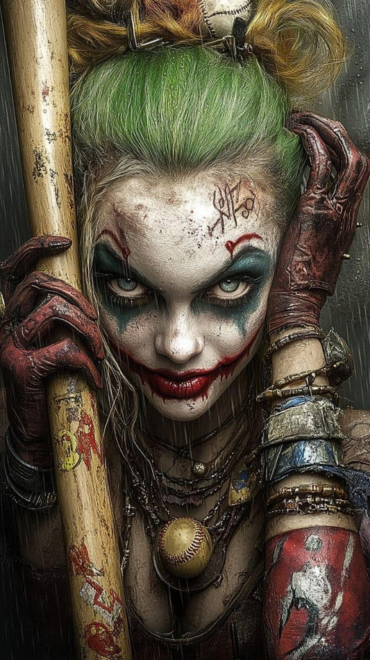 Harlequin Character Portrait Print Poster