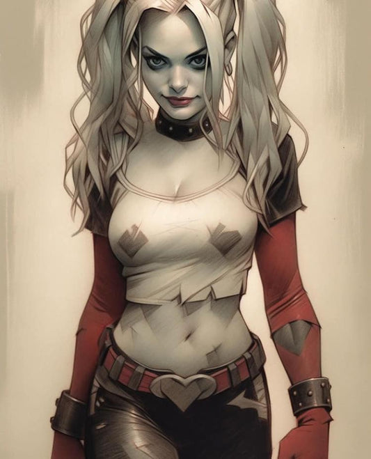 Harley Quinn Portrait Print Poster