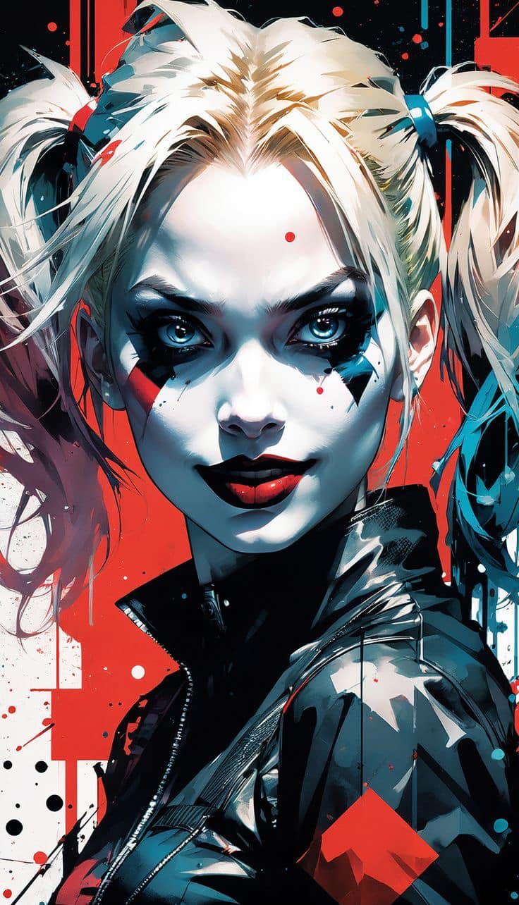 Harley Quinn Portrait Artwork Print Poster