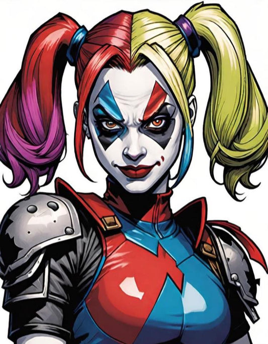 Harley Quinn Portrait Artwork (2) Print Poster