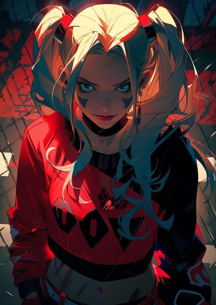 Harley Quinn Portrait Dramatic Lighting Print Poster