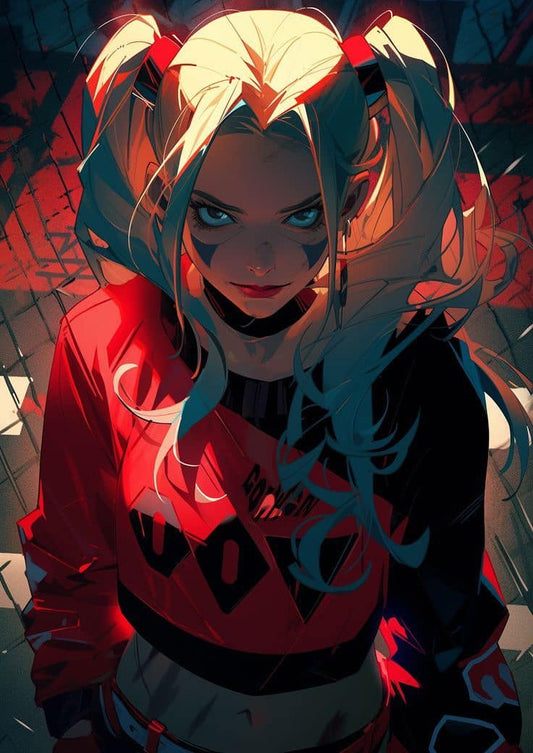 Harley Quinn Portrait Dramatic Lighting Print Poster
