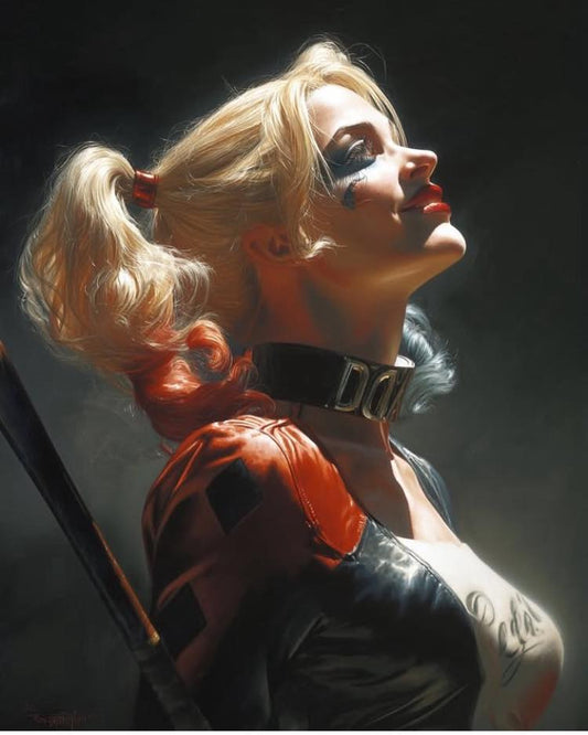 Harley Quinn Portrait Embracing Light Print Poster