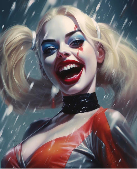 Harley Quinn Portrait Smiling Print Poster