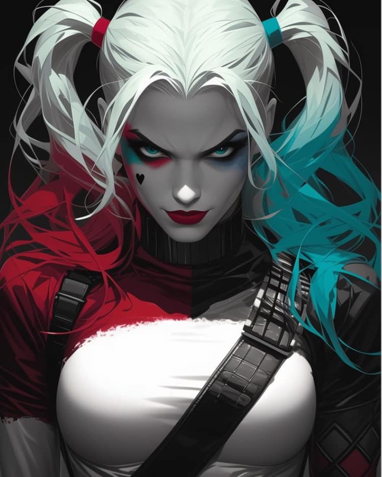Harley Quinn Portrait (2) Print Poster