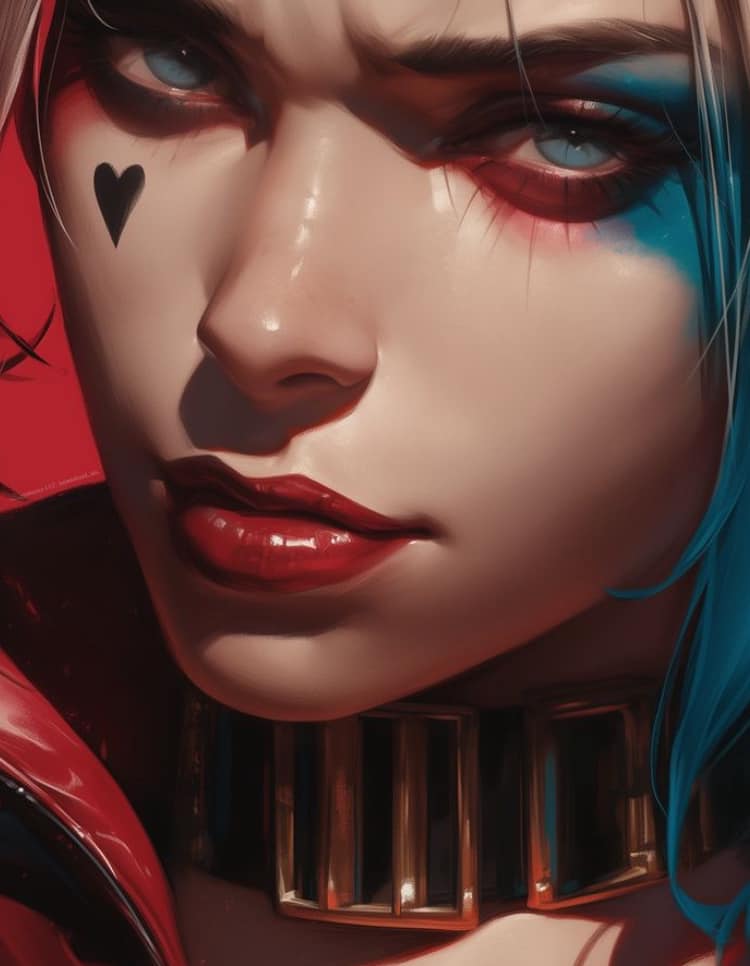 Harley Quinn Portrait (4) Print Poster