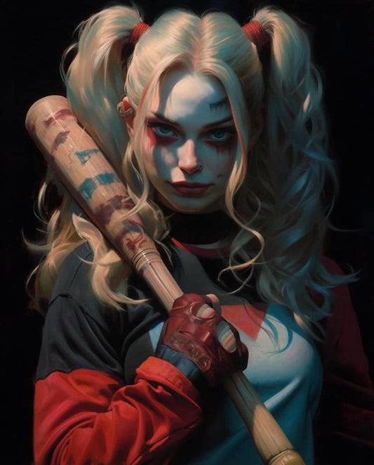 Harley Quinn Sportive Portrait Print Poster