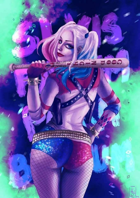 Harley Quinn Baseball Bat 214 Print Poster
