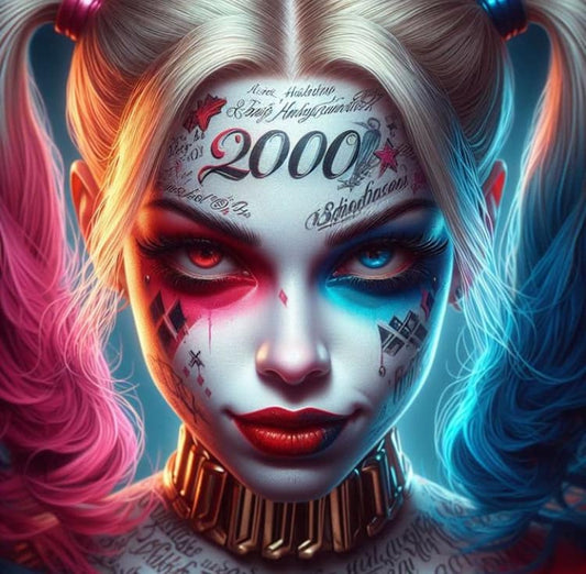 Harleyquinn Portrait 2000 Tattoo Print Poster