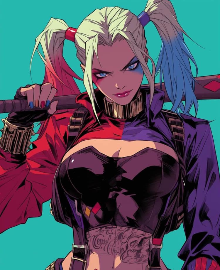 Harleyquinn Portrait Streetart Jigsaw Puzzle