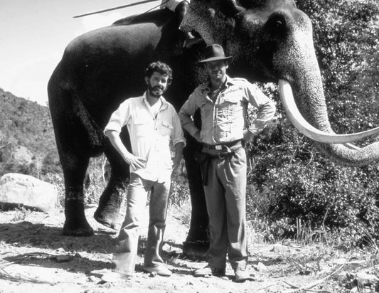 Harrison Ford & George Lucas Filming Indiana Movie Magnet Print 1