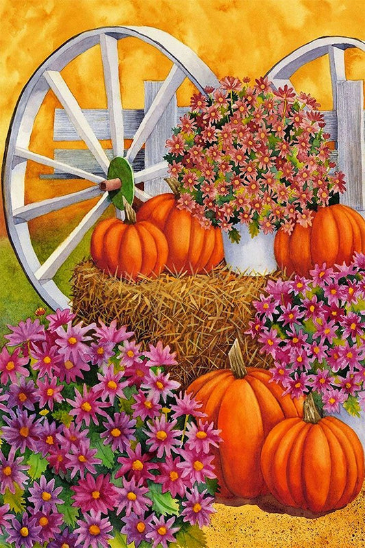 Harvest Bridge Autumn Pickup Truck Fall House Garden Flag Jigsaw Puzzle