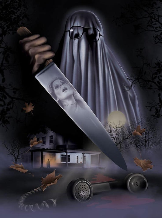 Haunted House Mystery Ghost Knife Print Poster