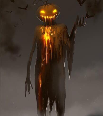 Haunted Pumpkin Monster Print Poster