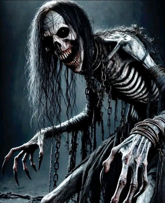 Haunted Skeleton Monster Print Poster