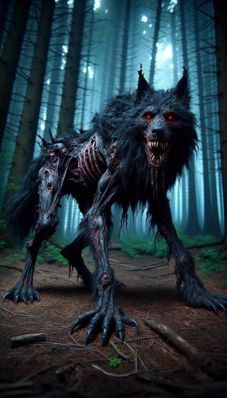 Haunted Wolf In Forest Jigsaw Puzzle