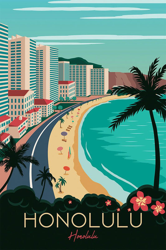 Hawaii Famous Attractions Landscape Painting Jigsaw Puzzle
