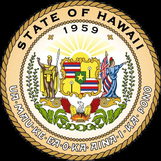 Hawaii State Seal Keychain Picture Keychain Print Island Maui Honolulu Oahu Kauai