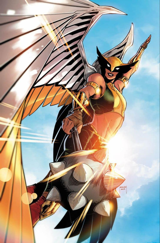 Hawkgirl Flying Action Pose Print Poster