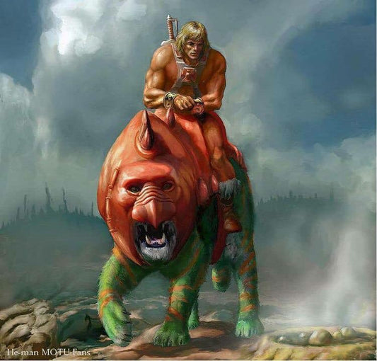 He Man Riding Companion Artwork Print Poster