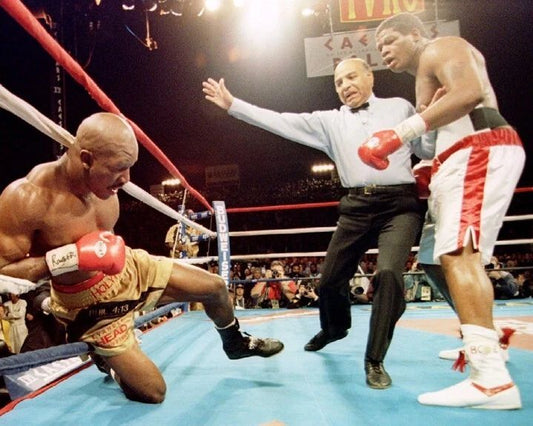 Heavyweight Boxers Riddick Bowe Vs Evander Holyfield Glossy Photo Print