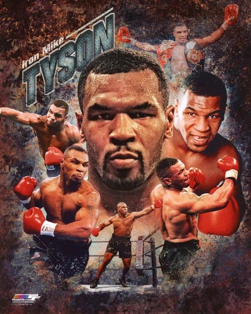 Heavyweight Champion Mike Tyson Glossy Magnet Boxing Collage Print