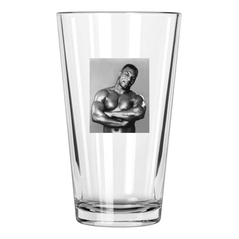 Heavyweight Champion Mike Tyson Photo Boxing Pose 2 Pint Beer Drinking Glass