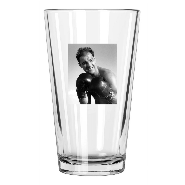Heavyweight Champion Rocky Marciano Photo Boxer Pose Pint Beer Drinking Glass