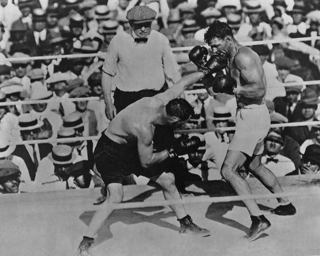 Heavyweight Championship Jack Dempsey Vs Tommy Gibbons Glossy Keychain Keychain