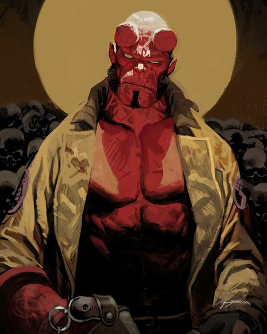 Hellboy Illustration Portrait Print Poster
