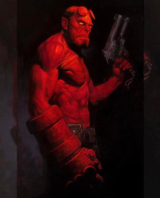 Hellboy Portrait Action Print Poster