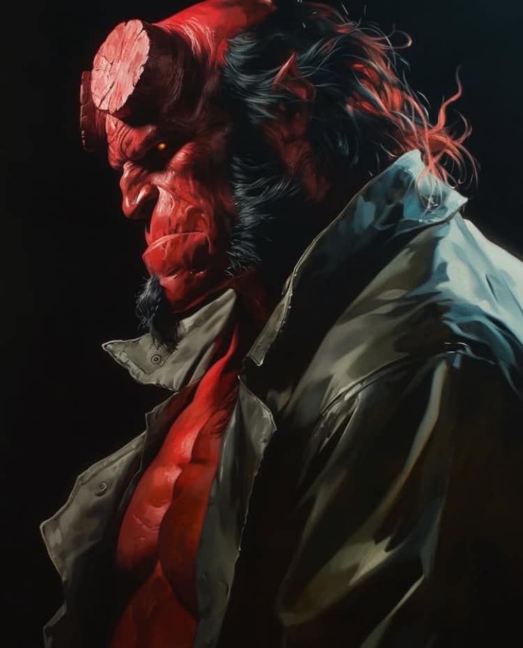 Hellboy Portrait Artwork (2) Print Poster