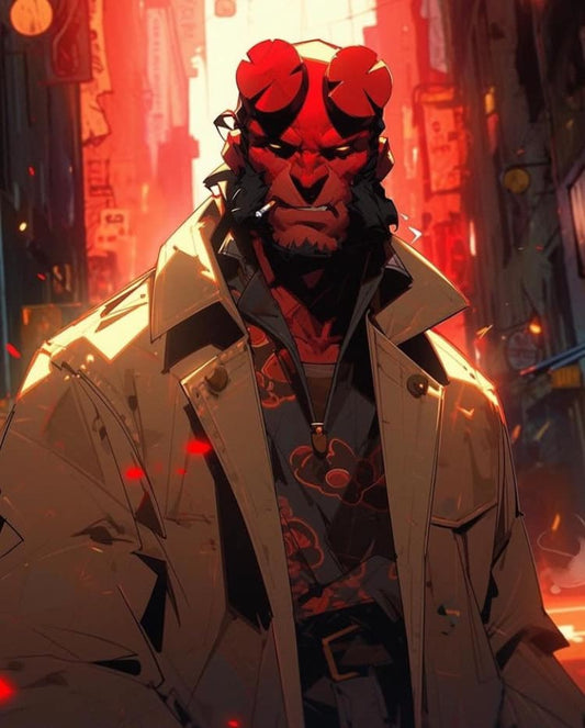 Hellboy Urban Portrait Print Poster
